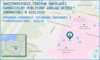 PORADNIA CHIRURGII SZCZĘKOWO-TWARZOWEJ I STOMATOLOGICZNEJ - ŚWIĘTOKRZYSKIE CENTRUM ONKOLOGII SAMODZIELNY PUBLICZNY ZAKŁAD OPIEKI ZDROWOTNEJ W KIELCACH - ARTWIŃSKIEGO 3,  KIELCE