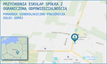 PORADNIA GINEKOLOGICZNO-POŁOŻNICZA - PRZYCHODNIA ESKULAP SPÓŁKA Z OGRANICZONĄ ODPOWIEDZIALNOŚCIĄ - 1 MAJA 14A,  SOLEC-ZDRÓJ