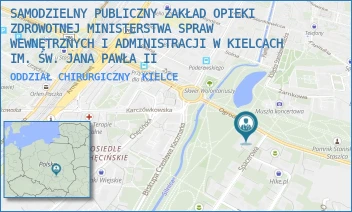 ODDZIAŁ CHIRURGICZNY - SAMODZIELNY PUBLICZNY ZAKŁAD OPIEKI ZDROWOTNEJ MINISTERSTWA SPRAW WEWNĘTRZNYCH I ADMINISTRACJI W KIELCACH IM. ŚW. JANA PAWŁA II - OGRODOWA 11,  KIELCE