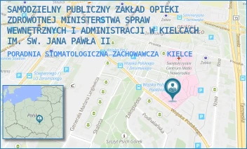 PORADNIA STOMATOLOGICZNA ZACHOWAWCZA - SAMODZIELNY PUBLICZNY ZAKŁAD OPIEKI ZDROWOTNEJ MINISTERSTWA SPRAW WEWNĘTRZNYCH I ADMINISTRACJI W KIELCACH IM. ŚW. JANA PAWŁA II - WOJSKA POLSKIEGO 51,  KIELCE