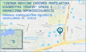 PORADNIA GINEKOLOGICZNO-POŁOŻNICZA - JAGIELLOŃSKA 92 - "CENTRUM MEDYCZNE CROSSMED PROFILAKTYKA DIAGNOSTYKA TERAPIA" SPÓŁKA Z OGRANICZONĄ ODPOWIEDZIALNOŚCIĄ - JAGIELLOŃSKA 92,  KIELCE