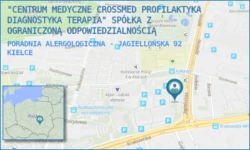 PORADNIA ALERGOLOGICZNA - JAGIELLOŃSKA 92 - "CENTRUM MEDYCZNE CROSSMED PROFILAKTYKA DIAGNOSTYKA TERAPIA" SPÓŁKA Z OGRANICZONĄ ODPOWIEDZIALNOŚCIĄ - JAGIELLOŃSKA 92,  KIELCE