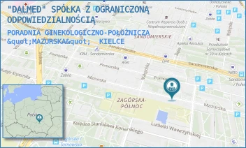 PORADNIA GINEKOLOGICZNO-POŁOŻNICZA "MAZURSKA" - "DALMED" SPÓŁKA Z OGRANICZONĄ ODPOWIEDZIALNOŚCIĄ - MAZURSKA 61,  KIELCE