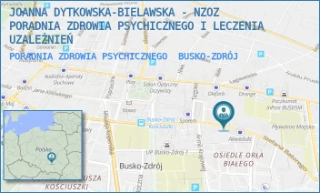 PORADNIA ZDROWIA PSYCHICZNEGO - JOANNA DYTKOWSKA-BIELAWSKA - NZOZ PORADNIA ZDROWIA PSYCHICZNEGO I LECZENIA UZALEŻNIEŃ - STEFANA BATOREGO 11A,  BUSKO-ZDRÓJ