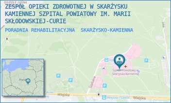 PORADNIA REHABILITACYJNA - ZESPÓŁ OPIEKI ZDROWOTNEJ W SKARŻYSKU-KAMIENNEJ SZPITAL POWIATOWY IM. MARII SKŁODOWSKIEJ-CURIE - SZPITALNA 1,  SKARŻYSKO-KAMIENNA