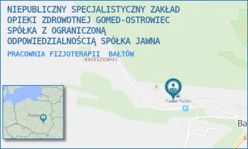 PRACOWNIA FIZJOTERAPII - NIEPUBLICZNY SPECJALISTYCZNY ZAKŁAD OPIEKI ZDROWOTNEJ GOMED-OSTROWIEC SPÓŁKA Z OGRANICZONĄ ODPOWIEDZIALNOŚCIĄ SPÓŁKA JAWNA - BAŁTÓW 32,  BAŁTÓW