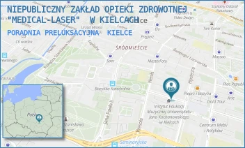 PORADNIA PRELUKSACYJNA - NIEPUBLICZNY ZAKŁAD OPIEKI ZDROWOTNEJ - "MEDICAL-LASER"  W KIELCACH - MICKIEWICZA 4,  KIELCE