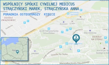 PORADNIA OSTEOPOROZY - MEDICUS  A. STRĄCZYŃSKA,M. STRĄCZYŃSKI SPÓŁKA JAWNA - OS NA STOKU 63A,  KIELCE
