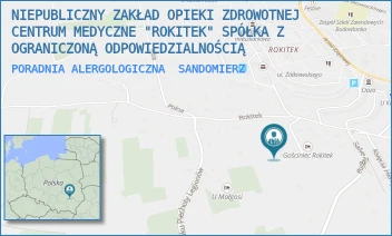 PORADNIA ALERGOLOGICZNA - NIEPUBLICZNY ZAKŁAD OPIEKI ZDROWOTNEJ CENTRUM MEDYCZNE "ROKITEK" SPÓŁKA Z OGRANICZONĄ ODPOWIEDZIALNOŚCIĄ - ROKITEK 41A,  SANDOMIERZ