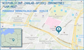 PORADNIA DERMATOLOGICZNA - NIEPUBLICZNY ZAKŁAD OPIEKI ZDROWOTNEJ "GAM-MED" - STARODOMASZOWSKA 15,  KIELCE