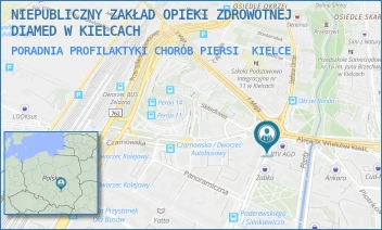 PORADNIA PROFILAKTYKI CHORÓB PIERSI - MAMMOGRAFIA SPÓŁKA Z OGRANICZONĄ ODPOWIEDZIALNOŚCIĄ - PADEREWSKIEGO 48/15A,  KIELCE