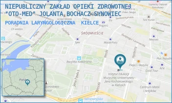 PORADNIA LARYNGOLOGICZNA - NIEPUBLICZNY ZAKŁAD OPIEKI ZDROWOTNEJ "OTO-MED" JOLANTA BOCHACZ-SYNOWIEC - MICKIEWICZA 4,  KIELCE