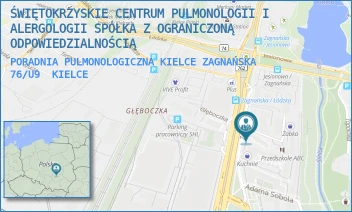 PORADNIA PULMONOLOGICZNA KIELCE ZAGNAŃSKA 76/U9 - ŚWIĘTOKRZYSKIE CENTRUM PULMONOLOGII I ALERGOLOGII SPÓŁKA Z OGRANICZONĄ ODPOWIEDZIALNOŚCIĄ - ZAGNAŃSKA 76/U9,  KIELCE