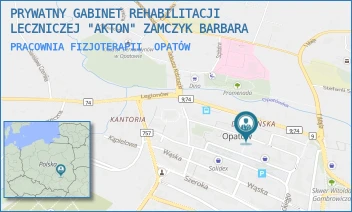 PRACOWNIA FIZJOTERAPII - PRYWATNY GABINET REHABILITACJI LECZNICZEJ "AKTON" ZAMCZYK BARBARA - BRONISŁAWA OSTROWSKIEGO PS. CICHY 6,  OPATÓW