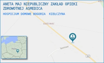 HOSPICJUM DOMOWE BOGORIA - ANETA MAJ NIEPUBLICZNY ZAKŁAD OPIEKI ZDROWOTNEJ ASMEDICA - KIEŁCZYNA-GOŚCINIEC 38,  KIEŁCZYNA