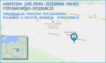 INDYWIDUALNA PRAKTYKA PIELĘGNIARSKA WYŁĄCZNIE W MIEJSCU WEZWANIA - AGNIESZKA ZIELIŃSKA-JEZIORSKA USŁUGI PIELĘGNIARSKO-OPIEKUŃCZE - LENARTOWSKA 54,  STARACHOWICE