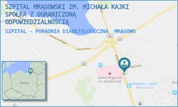 SZPITAL - PORADNIA DIABETOLOGICZNA - SZPITAL MRĄGOWSKI IM. MICHAŁA KAJKI SPÓŁKA Z OGRANICZONĄ ODPOWIEDZIALNOŚCIĄ - WOLNOŚCI 12,  MRĄGOWO