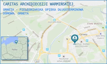 ORNETA - PIELĘGNIARSKA OPIEKA DŁUGOTERMINOWA DOMOWA - CARITAS ARCHIDIECEZJI WARMIŃSKIEJ - KOŚCIELNA 3,  ORNETA