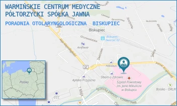 PORADNIA OTOLARYNGOLOGICZNA - WARMIŃSKIE CENTRUM MEDYCZNE PÓŁTORZYCKI SPÓŁKA JAWNA - ARMII KRAJOWEJ 8,  BISKUPIEC