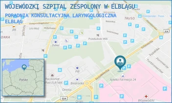 PORADNIA KONSULTACYJNA LARYNGOLOGICZNA - WOJEWÓDZKI SZPITAL ZESPOLONY W ELBLĄGU - KRÓLEWIECKA 146,  ELBLĄG