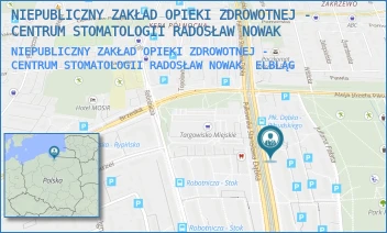 NIEPUBLICZNY ZAKŁAD OPIEKI ZDROWOTNEJ - CENTRUM STOMATOLOGII RADOSŁAW NOWAK - NIEPUBLICZNY ZAKŁAD OPIEKI ZDROWOTNEJ - CENTRUM STOMATOLOGII RADOSŁAW NOWAK - PUŁKOWNIKA STANISŁAWA DĄBKA 94A,  ELBLĄG