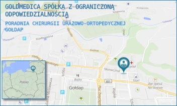PORADNIA CHIRURGII URAZOWO-ORTOPEDYCZNEJ - GOLDMEDICA SPÓŁKA Z OGRANICZONĄ ODPOWIEDZIALNOŚCIĄ - SŁONECZNA 7,  GOŁDAP