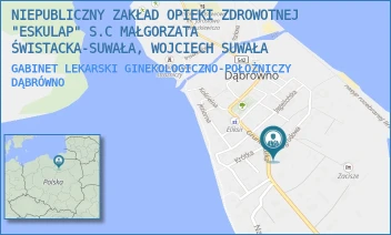 GABINET LEKARSKI GINEKOLOGICZNO-POŁOŻNICZY - NIEPUBLICZNY ZAKŁAD OPIEKI ZDROWOTNEJ "ESKULAP" S.C MAŁGORZATA ŚWISTACKA-SUWAŁA, WOJCIECH SUWAŁA - OGRODOWA 2A,  DĄBRÓWNO