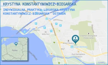 INDYWIDUALNA PRAKTYKA LEKARSKA KRYSTYNA KONSTANTYNOWICZ-BIEGAŃSKA - KRYSTYNA KONSTANTYNOWICZ-BIEGAŃSKA - OLSZTYŃSKA 7,  OSTRÓDA