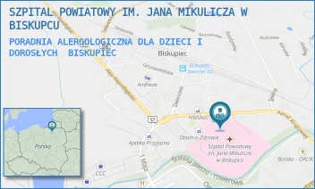 PORADNIA ALERGOLOGICZNA DLA DZIECI I DOROSŁYCH - SZPITAL POWIATOWY IM. JANA MIKULICZA W BISKUPCU - ARMII KRAJOWEJ 8,  BISKUPIEC