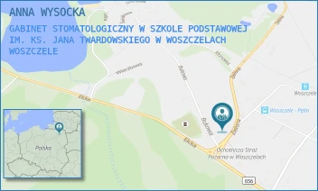 GABINET STOMATOLOGICZNY W SZKOLE PODSTAWOWEJ IM. KS. JANA TWARDOWSKIEGO W WOSZCZELACH - ANNA WYSOCKA - ZIELONA 7,  WOSZCZELE