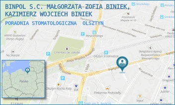 PORADNIA STOMATOLOGICZNA - BINPOL S.C. MAŁGORZATA ZOFIA BINIEK, KAZIMIERZ WOJCIECH BINIEK - PARTYZANTÓW 80,  OLSZTYN