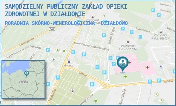 PORADNIA SKÓRNO-WENEROLOGICZNA - SAMODZIELNY PUBLICZNY ZAKŁAD OPIEKI ZDROWOTNEJ W DZIAŁDOWIE - LEŚNA 1,  DZIAŁDOWO