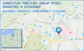 PRACOWNIA TOMOGRAFII KOMPUTEROWEJ - SAMODZIELNY PUBLICZNY ZAKŁAD OPIEKI ZDROWOTNEJ W DZIAŁDOWIE - LEŚNA 1,  DZIAŁDOWO