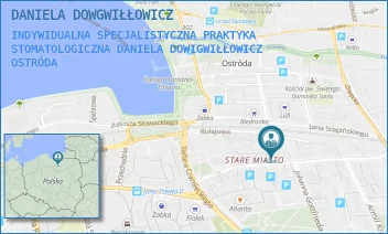 INDYWIDUALNA SPECJALISTYCZNA PRAKTYKA STOMATOLOGICZNA DANIELA DOWIGWIŁŁOWICZ - DANIELA DOWGWIŁŁOWICZ - SIENKIEWICZA 9A/5,  OSTRÓDA