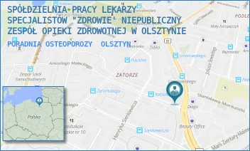 PORADNIA OSTEOPOROZY - SPÓŁDZIELNIA PRACY LEKARZY SPECJALISTÓW "ZDROWIE' NIEPUBLICZNY ZESPÓŁ OPIEKI ZDROWOTNEJ W OLSZTYNIE - LIMANOWSKIEGO 17/19,  OLSZTYN