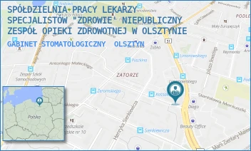 GABINET STOMATOLOGICZNY - SPÓŁDZIELNIA PRACY LEKARZY SPECJALISTÓW "ZDROWIE' NIEPUBLICZNY ZESPÓŁ OPIEKI ZDROWOTNEJ W OLSZTYNIE - LIMANOWSKIEGO 17/19,  OLSZTYN