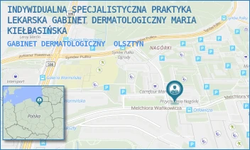 GABINET DERMATOLOGICZNY - INDYWIDUALNA SPECJALISTYCZNA PRAKTYKA LEKARSKA GABINET DERMATOLOGICZNY MARIA KIEŁBASIŃSKA - WAŃKOWICZA 5/209,  OLSZTYN