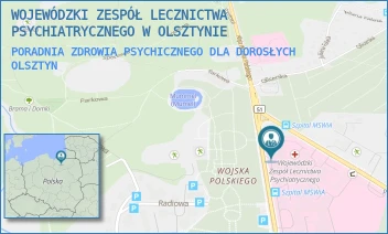 PORADNIA ZDROWIA PSYCHICZNEGO DLA DOROSŁYCH - WOJEWÓDZKI ZESPÓŁ LECZNICTWA PSYCHIATRYCZNEGO W OLSZTYNIE - WOJSKA POLSKIEGO 35,  OLSZTYN