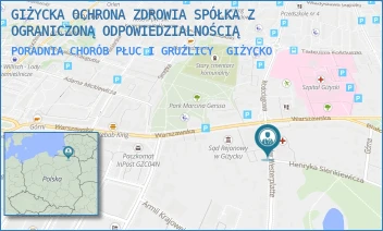 PORADNIA CHORÓB PŁUC I GRUŹLICY - GIŻYCKA OCHRONA ZDROWIA SPÓŁKA Z OGRANICZONĄ ODPOWIEDZIALNOŚCIĄ - BOHATERÓW WESTERPLATTE 4,  GIŻYCKO