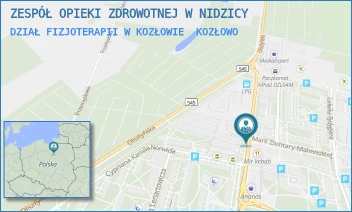 DZIAŁ FIZJOTERAPII W KOZŁOWIE - ZESPÓŁ OPIEKI ZDROWOTNEJ W NIDZICY - NIDZICKA 31,  KOZŁOWO