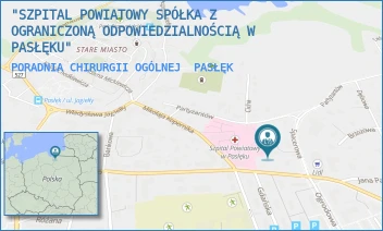 PORADNIA CHIRURGII OGÓLNEJ - "SZPITAL POWIATOWY SPÓŁKA Z OGRANICZONĄ ODPOWIEDZIALNOŚCIĄ W PASŁĘKU" - KOPERNIKA 24A,  PASŁĘK