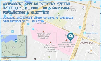 ODDZIAŁ CHIRURGII GŁOWY I SZYI W ZAKRESIE OTOLARYNGOLOGII - WOJEWÓDZKI SPECJALISTYCZNY SZPITAL DZIECIĘCY IM. PROF. DR STANISŁAWA POPOWSKIEGO W OLSZTYNIE - ŻOŁNIERSKA 18A,  OLSZTYN