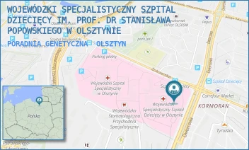 PORADNIA GENETYCZNA - WOJEWÓDZKI SPECJALISTYCZNY SZPITAL DZIECIĘCY IM. PROF. DR STANISŁAWA POPOWSKIEGO W OLSZTYNIE - ŻOŁNIERSKA 18 A,  OLSZTYN