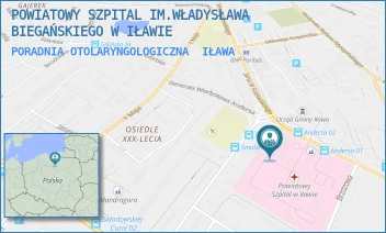 PORADNIA OTOLARYNGOLOGICZNA - POWIATOWY SZPITAL IM.WŁADYSŁAWA BIEGAŃSKIEGO W IŁAWIE - GEN. WŁ. ANDERSA 3,  IŁAWA
