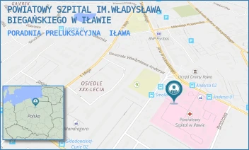PORADNIA PRELUKSACYJNA - POWIATOWY SZPITAL IM.WŁADYSŁAWA BIEGAŃSKIEGO W IŁAWIE - GEN. WŁADYSŁAWA ANDERSA 3,  IŁAWA