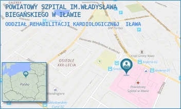 ODDZIAŁ REHABILITACJI KARDIOLOGICZNEJ - POWIATOWY SZPITAL IM.WŁADYSŁAWA BIEGAŃSKIEGO W IŁAWIE - GEN. WŁADYSŁAWA ANDERSA 3,  IŁAWA