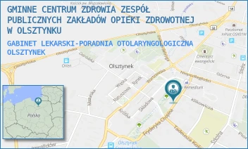 GABINET LEKARSKI-PORADNIA OTOLARYNGOLOGICZNA - GMINNE CENTRUM ZDROWIA ZESPÓŁ PUBLICZNYCH ZAKŁADÓW OPIEKI ZDROWOTNEJ W OLSZTYNKU - CHOPINA 11,  OLSZTYNEK