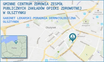 GABINET LEKARSKI-PORADNIA DERMATOLOGICZNA - GMINNE CENTRUM ZDROWIA ZESPÓŁ PUBLICZNYCH ZAKŁADÓW OPIEKI ZDROWOTNEJ W OLSZTYNKU - CHOPINA 11,  OLSZTYNEK