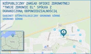 GABINET STOMATOLOGICZNY GRONOWO GÓRNE - NIEPUBLICZNY ZAKŁAD OPIEKI ZDROWOTNEJ "TWOJE ZDROWIE EL" SPÓŁKA Z OGRANICZONĄ ODPOWIEDZIALNOŚCIĄ - SZMARAGDOWA 5,  GRONOWO GÓRNE