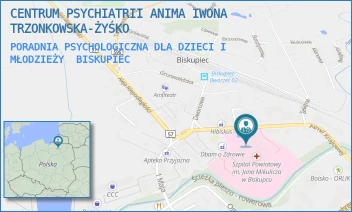 PORADNIA PSYCHOLOGICZNA DLA DZIECI I MŁODZIEŻY - CENTRUM PSYCHIATRII ANIMA IWONA TRZONKOWSKA-ŻYŚKO - ARMII KRAJOWEJ 8,  BISKUPIEC